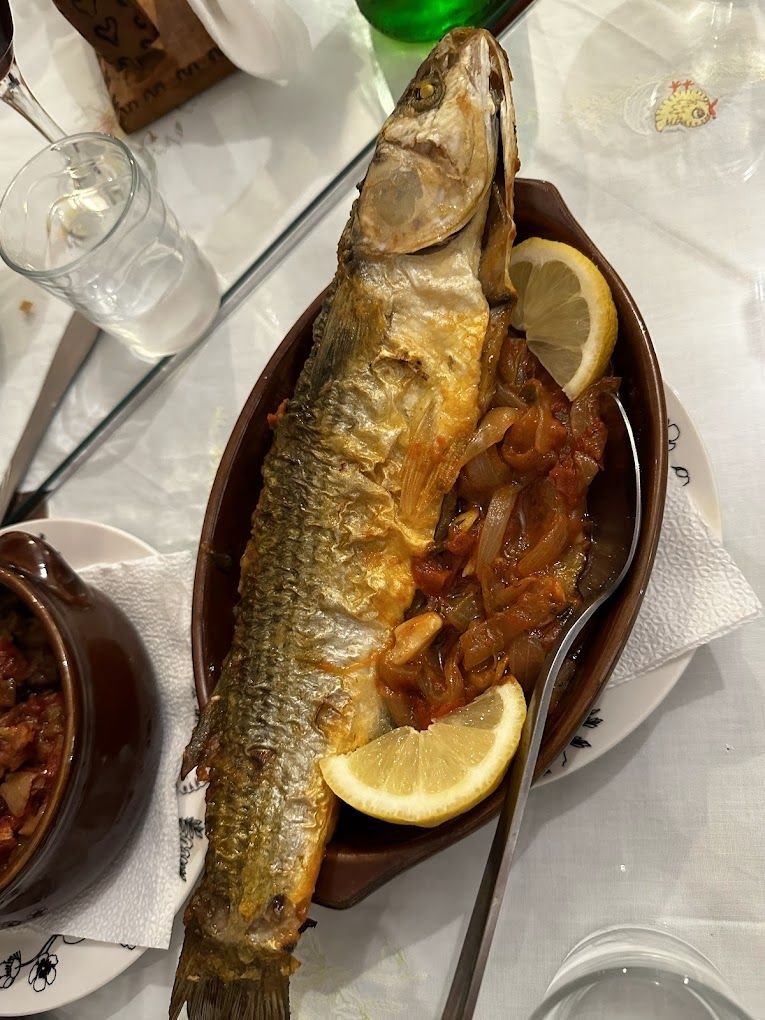 saranda restaurant oda e babes authentic albanian food fish dish